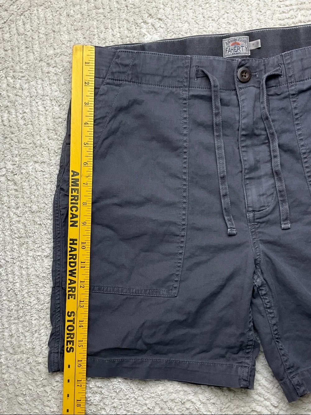 Faherty Dune Utility Short Graphite Tide Color Men’s Size Medium